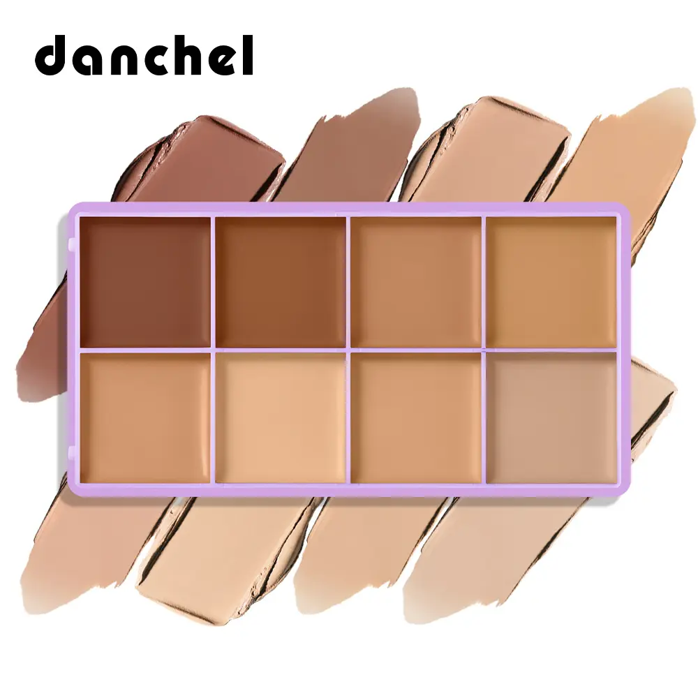 All-in-One 8-Shade Makeup Palette, Concealer, Highlighter, Facial Contouring Makeup, Contour Highlight Face Makeup, Buildable Medium-to-Full Coverage, Soft Matte Finish, Silky Cream Texture, Long-wearing & Non-caking for All Skin Tones Foundation Smooth