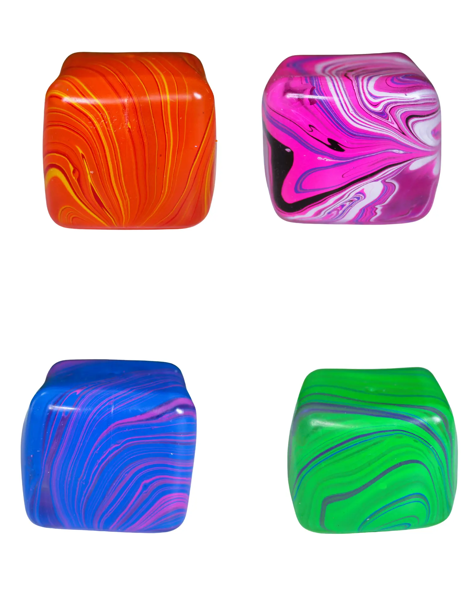 Squishy Cubes ~ Swirled or Solid Colors ~ Fidget Toy ~ Stress & Anxiety Relief ~