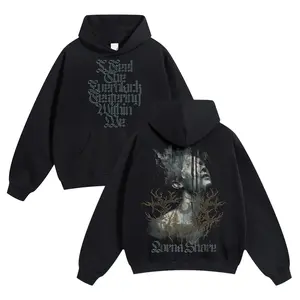 Lorna Shore Unisex Cotton Hoodie for Autumn Winter Thick Warm Band Symbol Fan Style Retro Print Versatile Ins Street Style Couples Outfits Top Choice for Boyfriend Gift Fabric Menswear Casual Fit