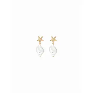 Cider SHELL & STARFISH DROP EARRINGS