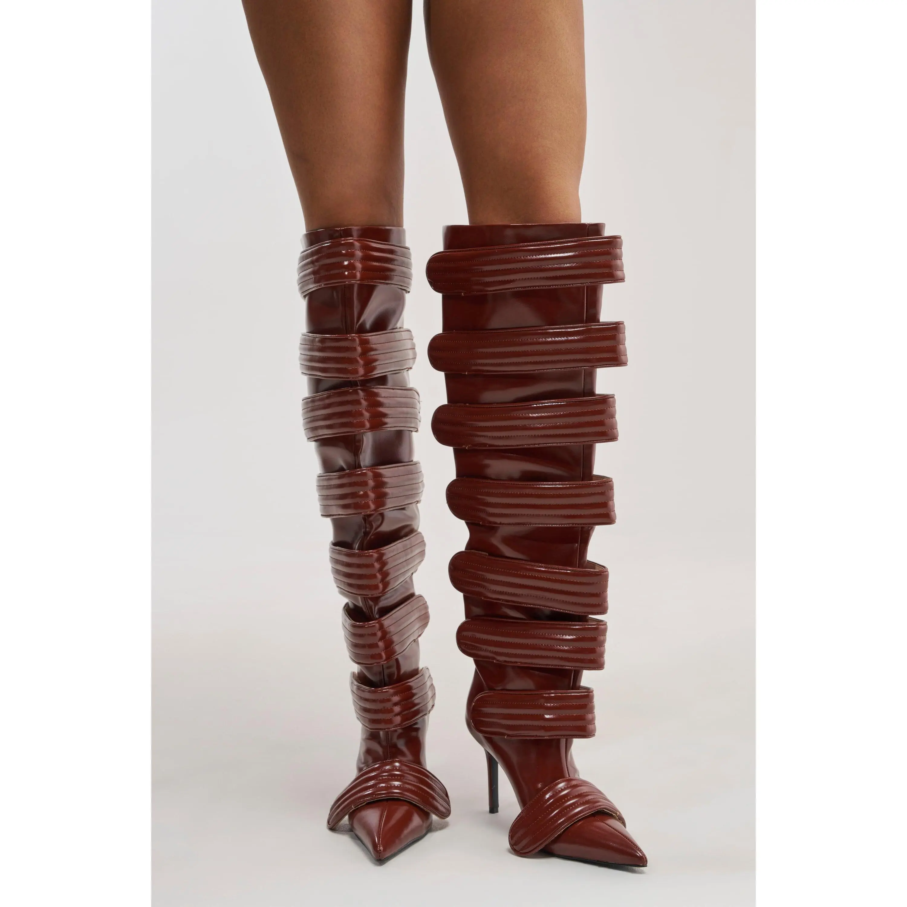 AZALEA WANG JETSET COGNAC STILETTO BOOT
