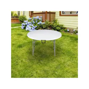 48inch Round Folding Table Outdoor Folding Utility Table White