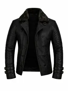 Survival Horror RE-Style Tactical Leather Jacket – Hero Inspired Gaming Cosplay Outfit Leon Inspired Tactical Black Leather Jacket – RE Style Survival Horror Cosplay