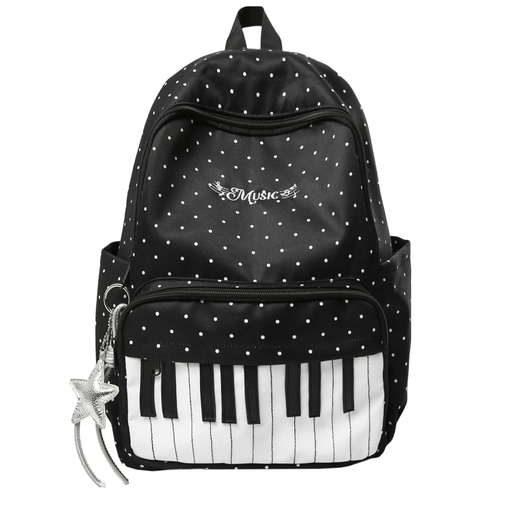 Piano Backpack Whimsical Twee Backpack Y2k Cute Bookbag Medium Daypack Cutecore Supplies