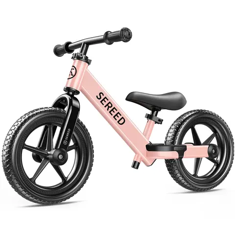 SEREED Adjustable Toddler Balance Bike - 2-5 Yrs, 7.8lbs Carbon Steel Frame Ride-on Toy, Grip-Safe Handrails, Puncture-Proof EVA Foam Glides, Tool-Free Adjustment, Bonus Plate & Stickers, 110 lbs Capacity, Pedal Bike Transition, Birthday Gift