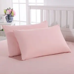 Pillowcase 2 Pieces Brushed Microfiber 1800 Hotel Quality Super Soft Pillow Cover No Shrinkage No Fade Pillow Protectors - Pink, Queen
