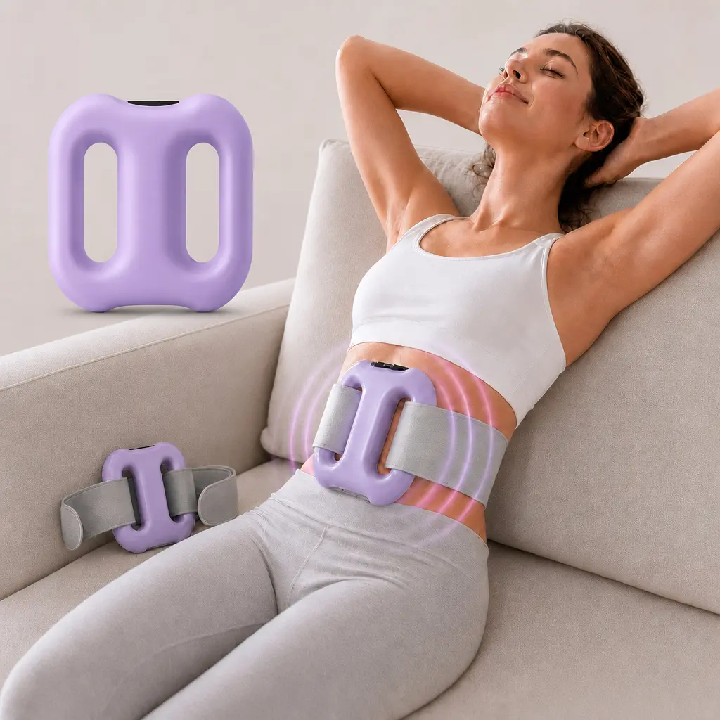 Deep Tissue Percussion Muscle Massager, Electric Dual-Ring Fascia Massager with Belt, 3 Modes and 5 Intensities Handheld Full Body Fascia Massager Ring for Relaxation, Portable Muscle Massagers, Cordless Fascial Ring, Mini Rechargeable Compact Design