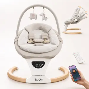 TimChic Baby Swing for Infants to Toddler| Portable Infant Swing , Rocker for Newborn with 5 Speeds, Baby Boy Girl Swing with Music