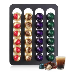 Wall-Mounted Coffee Capsule Organizer, Holds 20 Capsules, Compatible with Various Brands, Alloy Material, No Drilling Needed, All-Season Use
