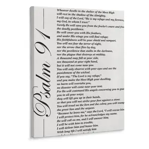 Christian Canvas Wall Art Motivational Psalm 91 He Who Dwells in The Secret Place Canvas Print Positive Scripture Canvas Painting Office Home Wall Decor Poster Gifts