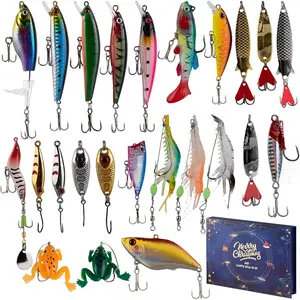 Fishing Advent Calendar 2025 Fishing Lure Advent Calendar 24 Days Christmas Countdown Xmas Gifts for Adult Men Teens