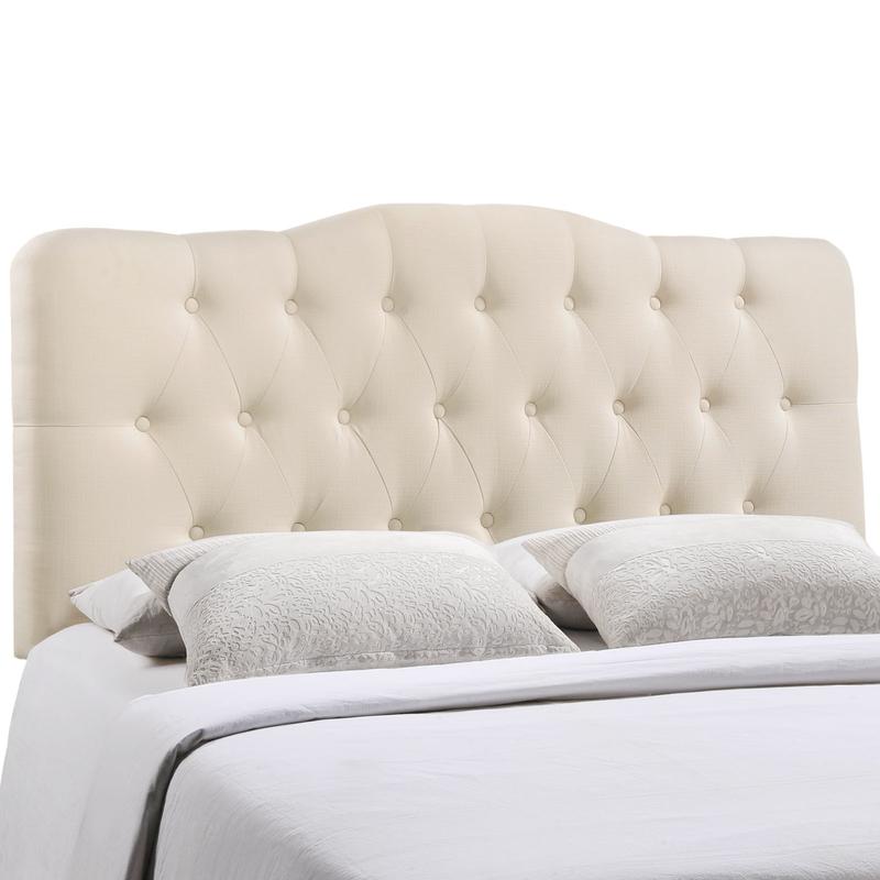 Modway Annabel King Upholstered Fabric Headboard in Ivory