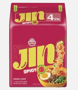 [4 Packs] Ottogi Jin Ramen SPICY Korean Instant Noodle Variety Pack