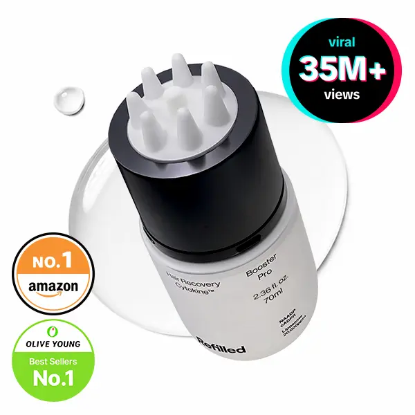 Refilled cADPR Booster Pro Intensive Hair Growth Serum | Hair Density & Strengthening Care for Thin & Weak Hair | Deep Scalp Care with Built-In Scalp Massager | Cytokine, Biotin for Sensitive Scalp