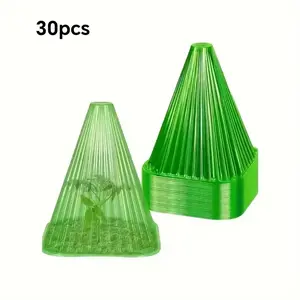 30pcs Plastic Plant Protector Covers, Reusable Cone Shaped Bell Cloches, Frost Protection, Pest & Animal Barrier for Outdoor Seedlings