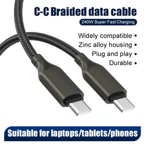 240w Super Fast Charging Cable, Type-C to Type-C, Data Transfer, Car Charger, Compatible with Apple, Android, Huawei, Xiaomi, Samsung, Oneplus, Vivo, Oppo