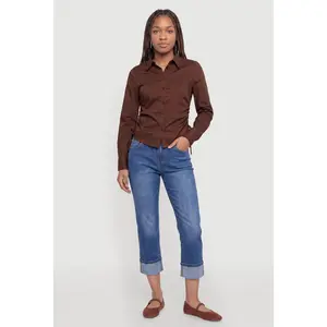 Drawstring Side Button Front Shirt