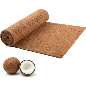 Coco Coir Mulch for Landscaping, 16x40 Inch Coconut Fiber Grass Seed Mat Roll, Coco Liners for Planters and Pet Pad,  Covers from  Dirt and Tree Protectors