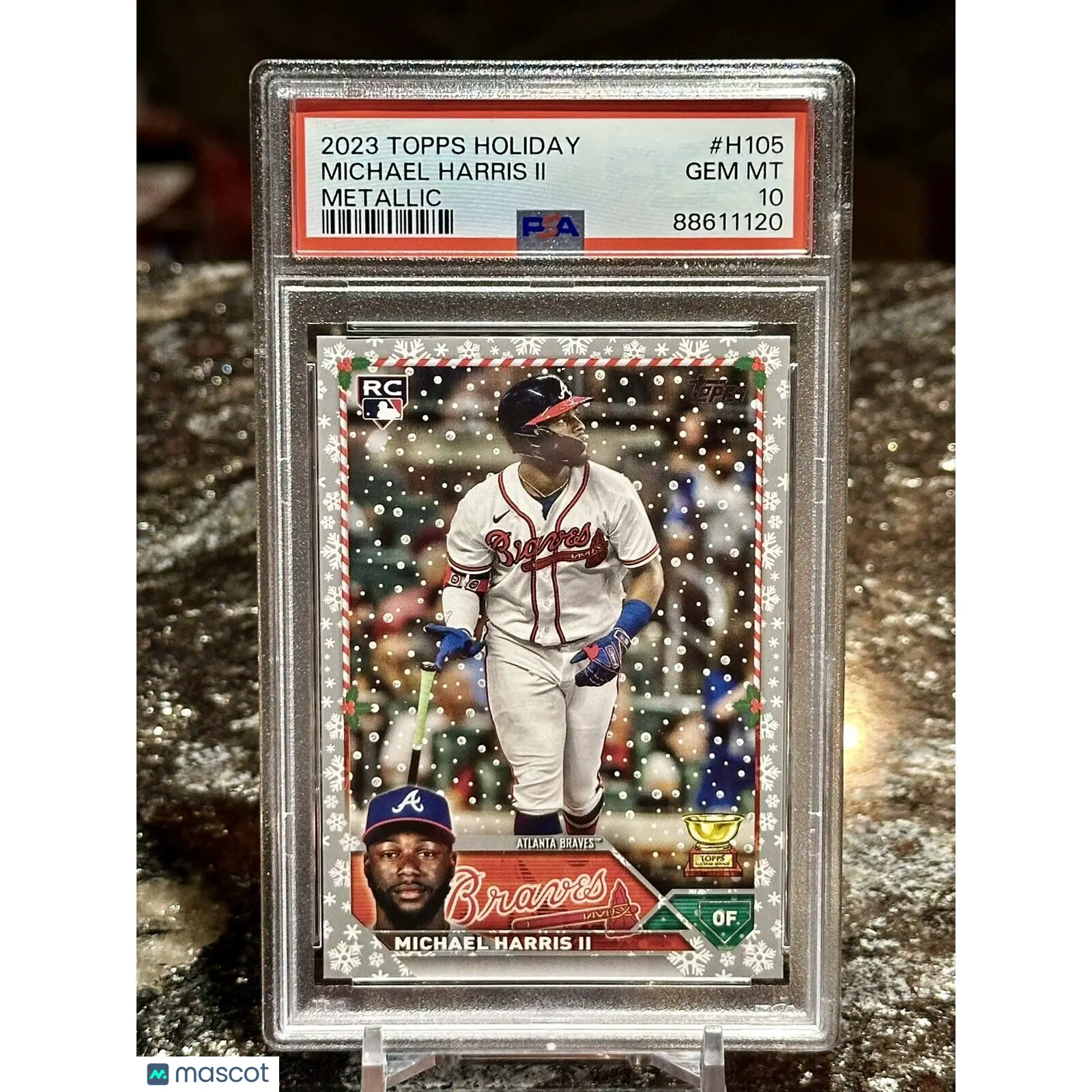 Michael Harris II PSA 2023 Topps Holiday Metallic RC 10 GEM MINT Rookie Braves