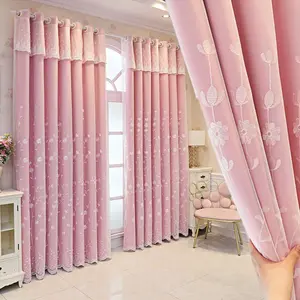 Embroidered Flower Pattern Door Curtain, 1 Count Exquisite Elegant Door Curtain, Fashionable Home Accessories for Living Room & Bedroom Decor, Home Decoration Curtain
