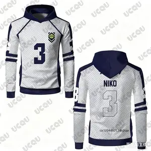 Blue Lock No. 7 NAGI Print Autumn Winter Men's Hoodies Long Sleeve Casual Soccer Jerseys Sweatshirt Sports Oversized Unisex Tops