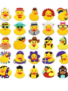 25pcs PVC Duck Shoe Charms, Animal Theme Shoes Decoration Set, Multi-Purpose Accessories for Beach Bags and Shoes, Birthday Christmas Halloween Gifts