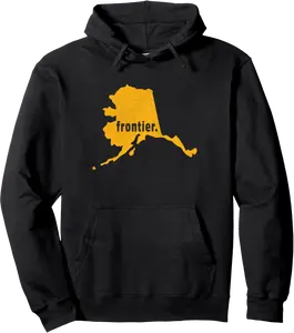 Alaska state nickname "Frontier" [distressed] Pullover Hoodie - Elizabethmc Shop 73B0BVLL1WV7