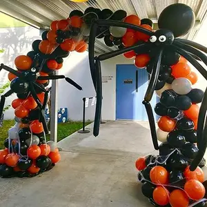 Halloween Black Orange Gray Balloon Garland Arch kit with Halloween Balloons for Halloween Day Party Decor Plastic Eye