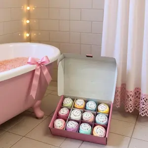 12 Pack Handmade Organic Bath Bombs Gift Set – Non Toxic & Gentle Fizzy Spa Bubbles for Women Men Kids – Fun Safe Birthday Christmas Gift Idea