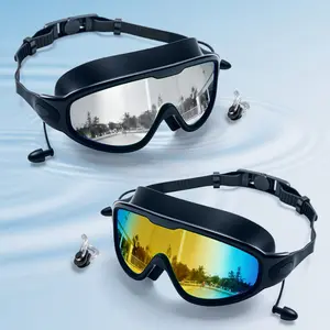 Swim Goggles with Nose Clip forAdults and Teens, Outdoor Swimming Goggles,Leak-Proof Design for Full Protection, Comfortableand Stylish for Pool Beach Open Water