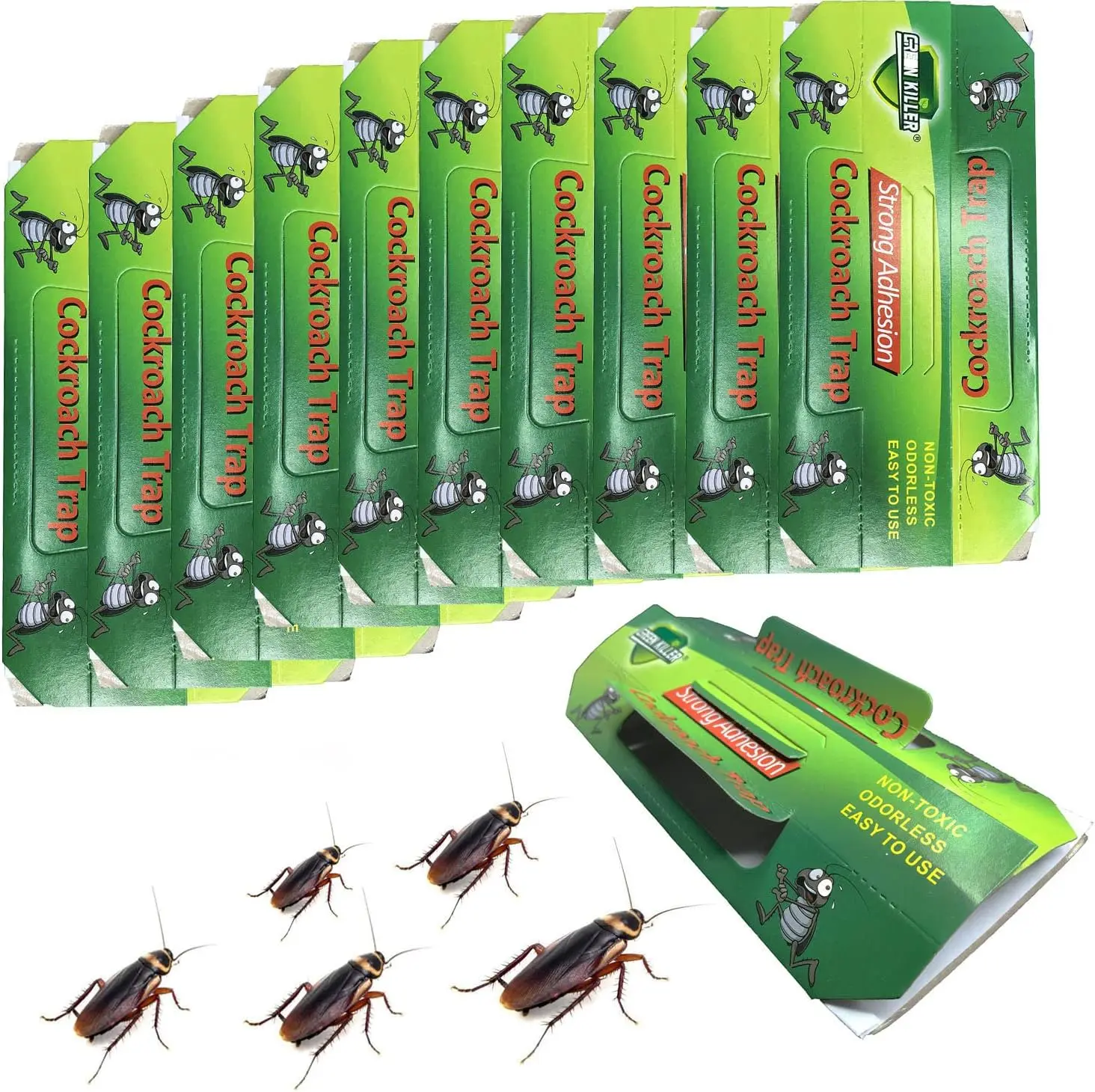 Trap Roach Killer Indoor Home Non-Toxic Sticky Bug Glue Trap for Roach, Ants, Spiders, Bugs, Beetles, Crickets (10 Pack)