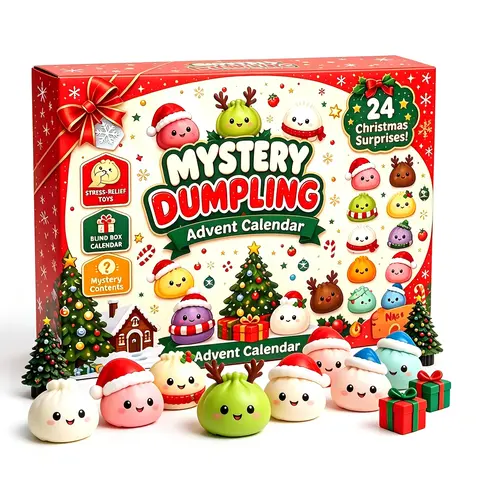 24 Days Advent Calendar Christmas Countdown Gift Set - Mystery Cute Squishy Blind Box Stress Relief Toys Holiday Gift for Boys Girls