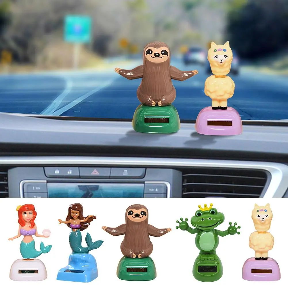 Car Ornament Swing Doll Auto Interior Accessories Solar Power Toy Shaking Head Dancing Doll Sloth Dashboard Decoration Car Styli