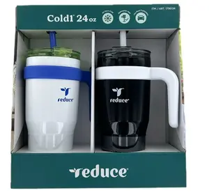 Reduce Cold1 24 Fluid Ounce Mug, 2 Pack (White/Black)