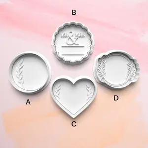 Custom Wedding Cookie Cutter: 3D Printed Fondant & Clay Cutter
