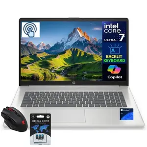 HP 2025 Laptop | 17-CN500 | 17.3" 1920 x 1080 IPS | Intel-12 Core Ultra 7 255U | Up to 64GB DDR5 | Up to 4TB SSD | Windows 11 Home| Wi-Fi 6 - Bluetooth 5.3 - Backlit Keyboard - 720p HD Camera - Natural Silver