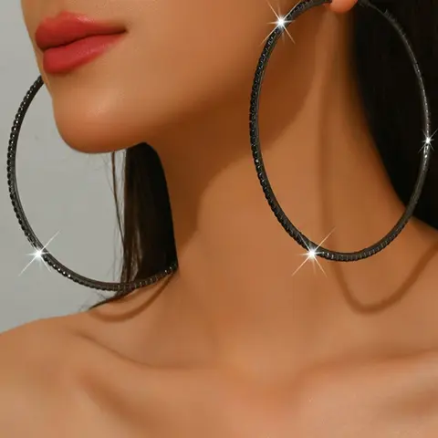 Women's Geometric Circle Shape Earrings Set, Gold Silver Color, Perfect for Weddings & Festive Occasions, All-Season Jewelry, Ear Hoops Set, Ear Accessories