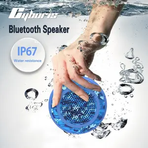 CYBORIS Outdoor Waterproof Bluetooth Floating Pool Speaker, Wireless Portable Mini Shower Travel Speaker with Subwoofer, Enhanced Bass, Built in Mic for Sports, Pool, Beach, Hiking, Camping (Blue)