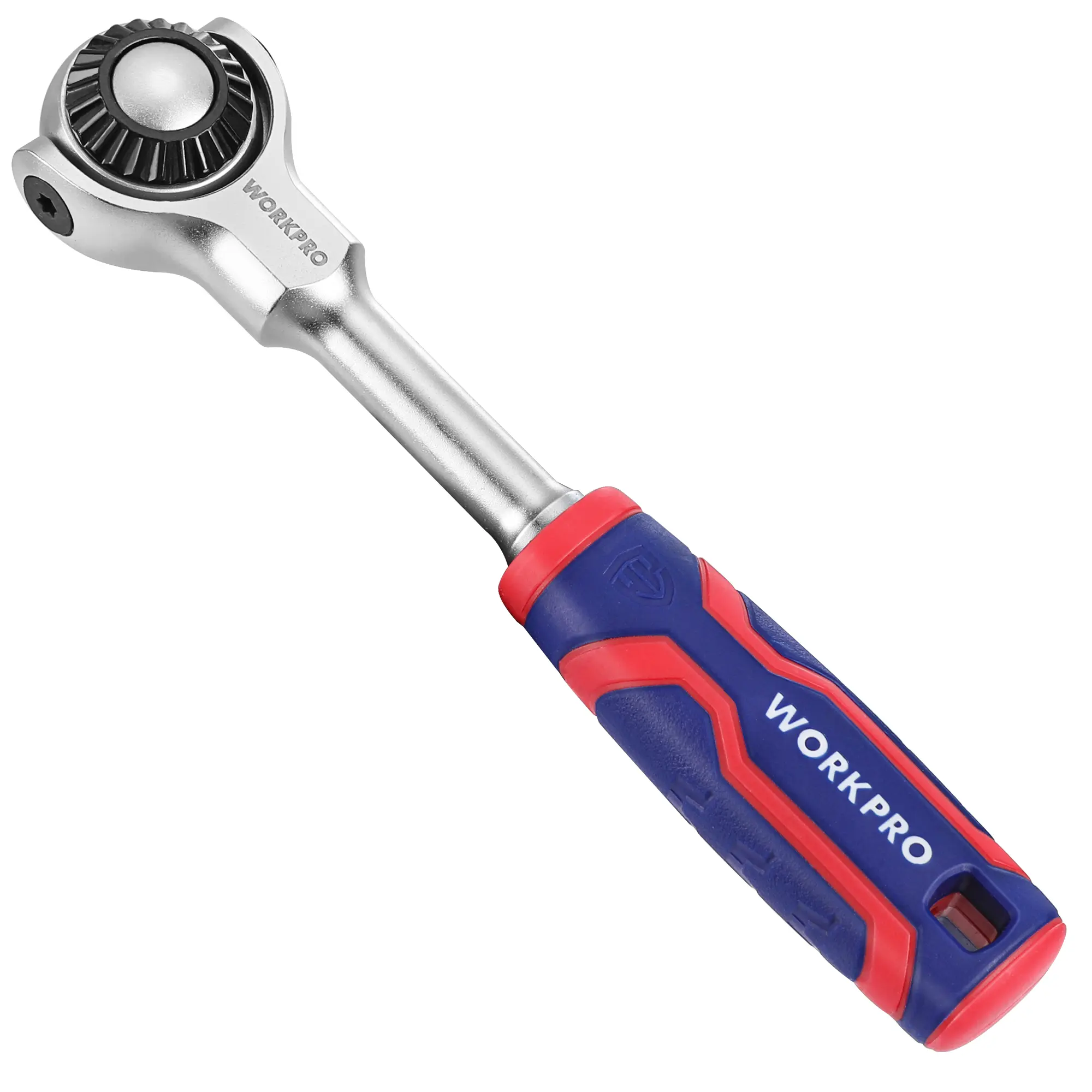 #fathersdaygift WORKPRO 1/4" Drive Swivel Head Ratchet, 72-Tooth, 270° Rotation, Quick Release & Reversible, Cr-Mo Head, Chrome Finish, Ideal for Tight Spaces & Precision Tasks