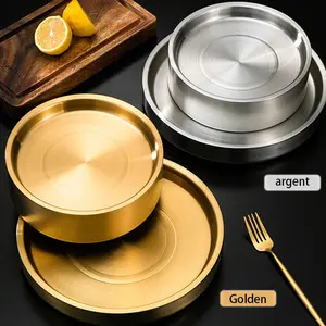 Stainless Steel Ice Tray, Appetizer Cold Platter with Ice Compartment, Party Cooling Dish for Food Fruits Shrimp Cocktail Drinks