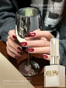 XEIJAYI 1Pc The New Ultra-Shiny Blackberry Cat's Eye Gel Polish A  2025 Autumn/Winter Fashion Salon Art Cat's Eye With Dazzling Gloss And Radiant Sparkle Perfect For DIY Nail Designs And Professional Salon Nail Art