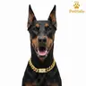 necklace Luxury Dog Cuban Chain Collar – 18K Gold Plated Stainless Steel Dog Necklace with A–Z Alphabet Letters, Secure Buckle, Pet Jewelry Accessories for Large Dogs Gift for dog pet 16/18/20/22/24/26inch crystal bows Diamond Link kitten puppy