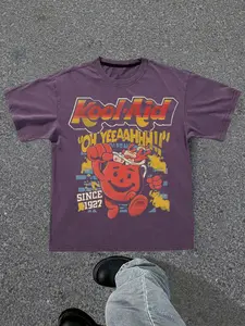 Vintage Wash Kool-Aid Men's Graphic T-Shirt, 100% Cotton Streetwear, 90s Nostalgic Fashion, Unisex Y2K Aesthetic Tee, All Seasons