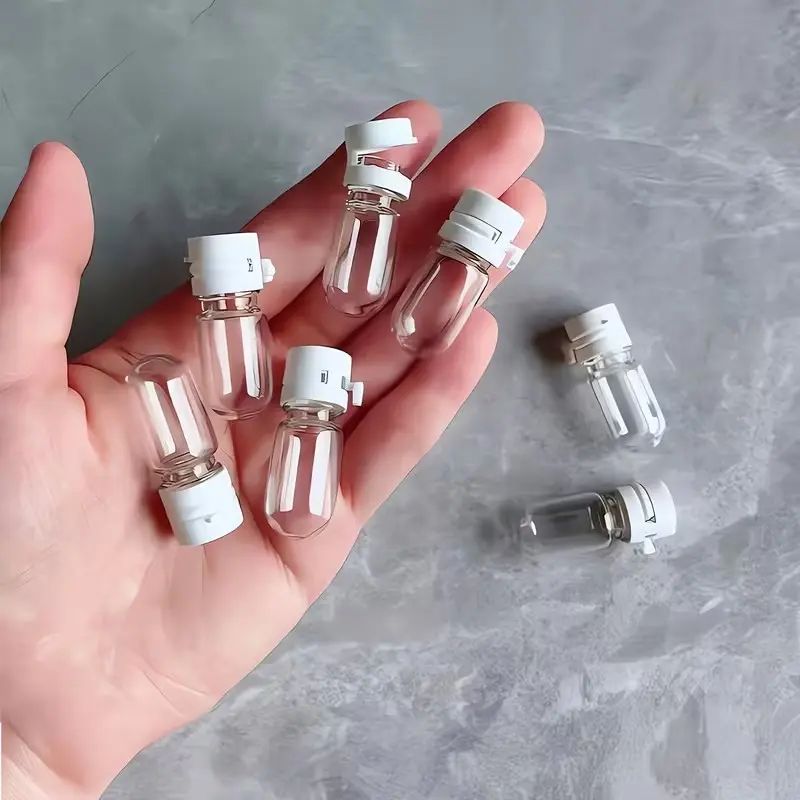 20pcs/50pcs Transparent Travel Containers, Liquid Dispenser with Lids, Rfid Protection, Glass Material, Portable Storage, Travel Bottles, Glass Bottle, Clear Glass Bottles