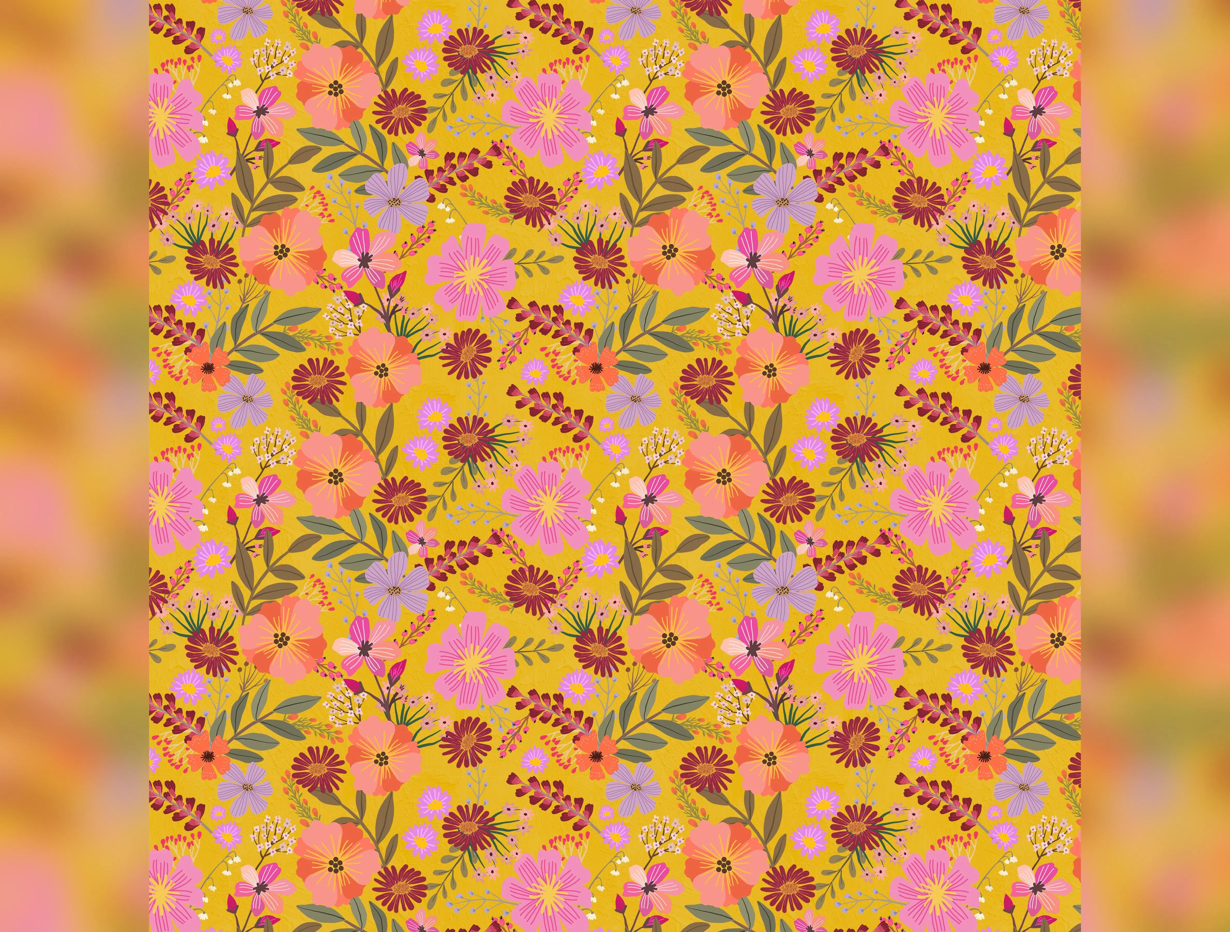 Floral Fiesta | Daisy Delight - Marigold by Mia Charro for FreeSpirit | PWMC100.XMARIGOLD