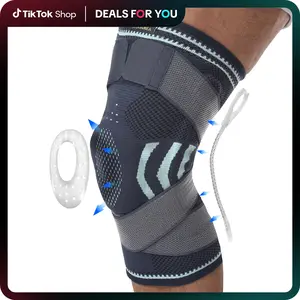 IYDoaMea 1pc Professional Plus Size Knee Brace with Adjustable Straps for Best Fit Compression Knee Sleeve Support with Patella Pad & Side Stabilizers for Knee Pain Running, Work Out, Gym, Arthritis, ACL, Joint Pain Relief, Injury Recovery Dealsforyoudays