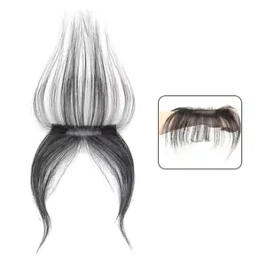 Hair Clip In Bangs, Invisible Hair Extensions for Women, Pre Cut Wispy Fringe for Forehead, Instant Sparse Hair Coverage, No Glue Human Like Hairpiece for Daily Use, Easy to Wear