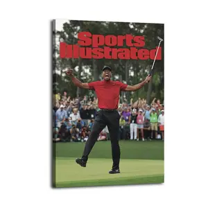 Tiger Woods Artistic Wall Decor, Waterproof Canvas Poster, Cute And Vibrant Poster for Bathroom, Living Room, Bedroom, Dorm, A Perfect Gift Idea for New Year Home Decor