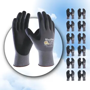 3,6,12,24 Pairs MaxiFlex Work Gloves Nitrile Micro Foam Coated Palm - 12 Pares Guantes Para Trabajo - Guantes MaxiFlex