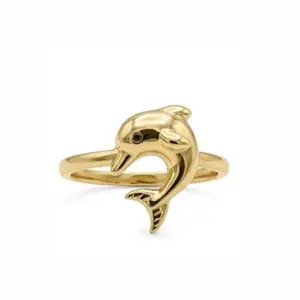 Anillo De Delfín en Oro 14k Size -8 Elegante y Duradero para Mujeres